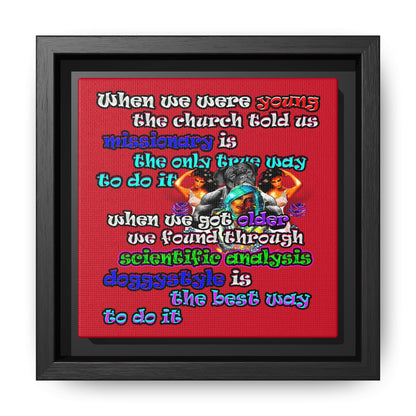 doggystyle - framed canvas art (dark red)