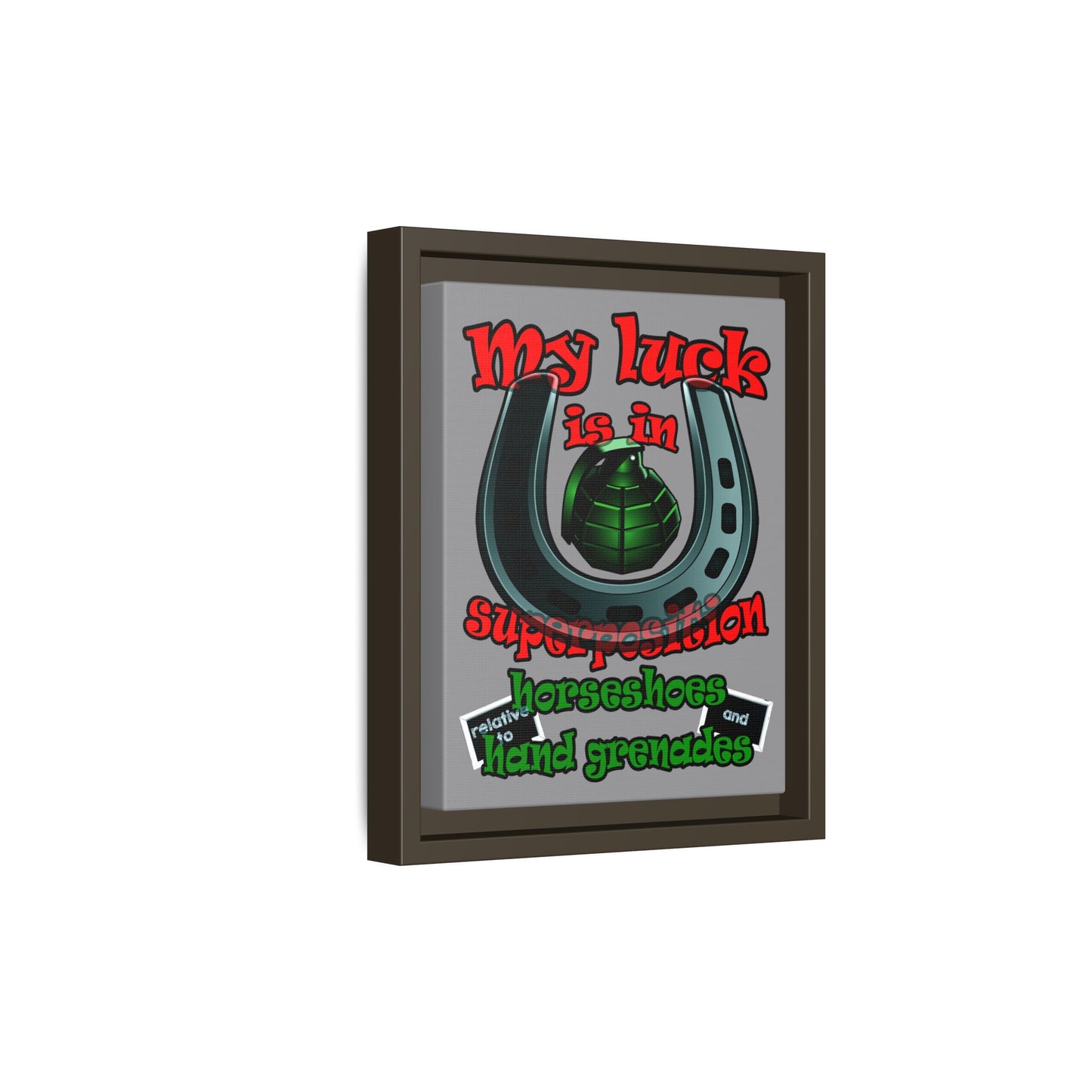 my luck - framed canvas art (grey)