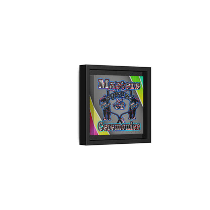 em cee squared - framed canvas art (rainbow split)