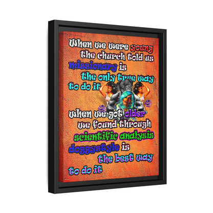 doggystyle - framed canvas art (burnt orange)