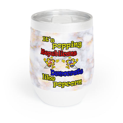 popping like popcorn - Chill Wine Tumbler (white marble)