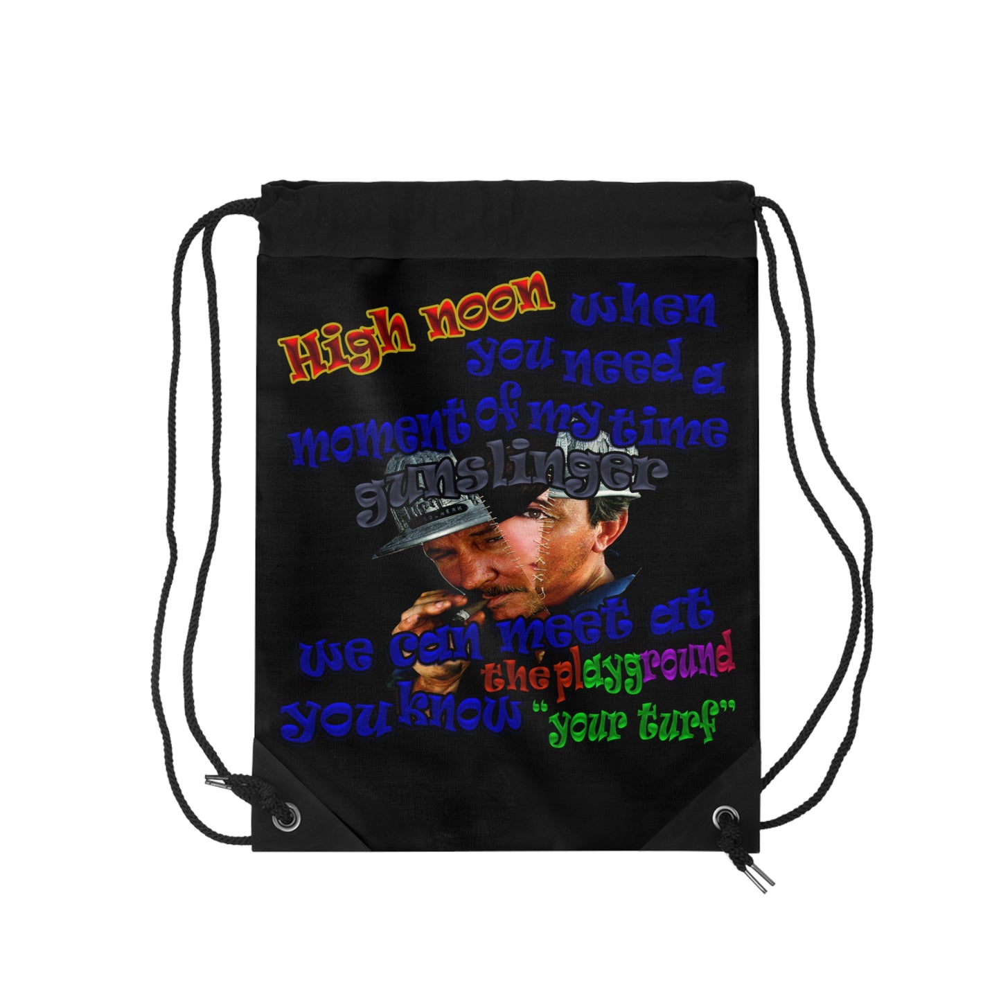 high noon - Drawstring Bag (black)