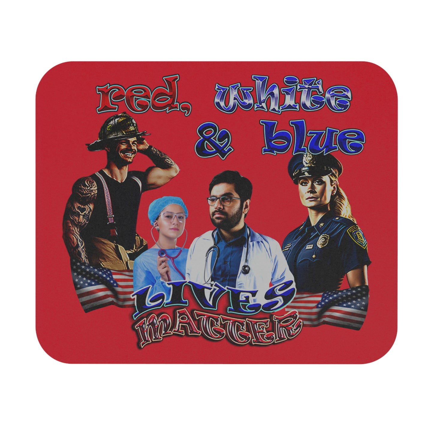 rw&b lives matter - Mouse Pad (Rectangle) (dark red)