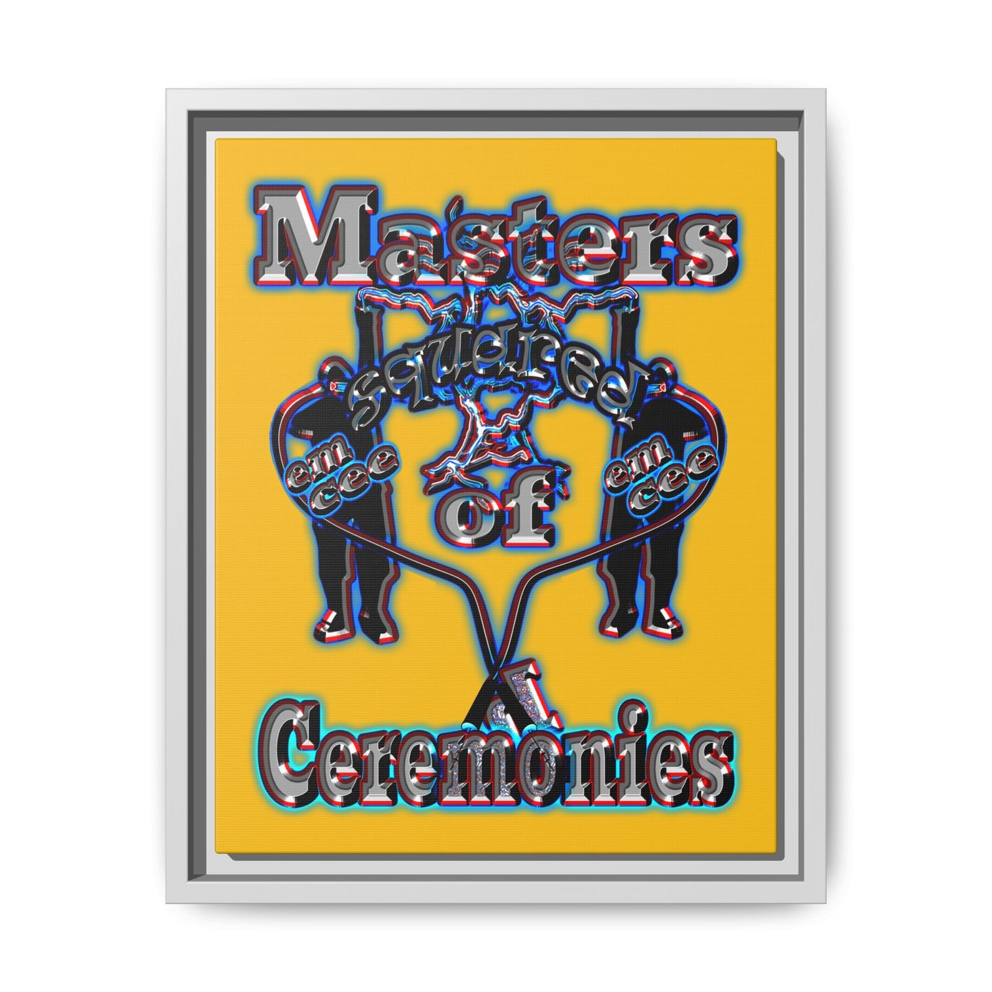 em cee squared - framed canvas art (yellow)
