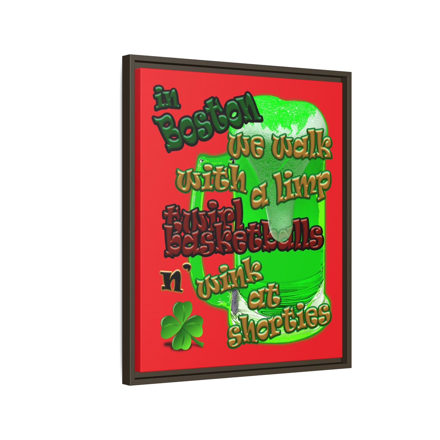 celtics logo - framed canvas art (red)