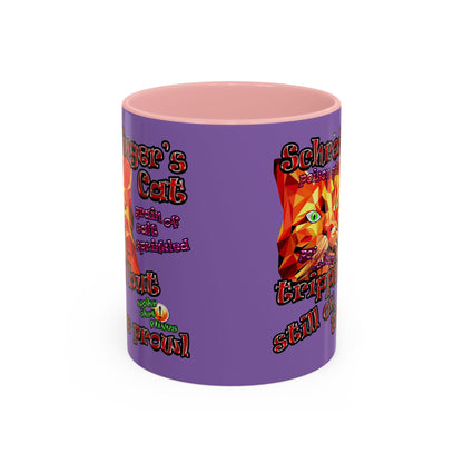 schrodinger's cat - Accent Mug (light purple)