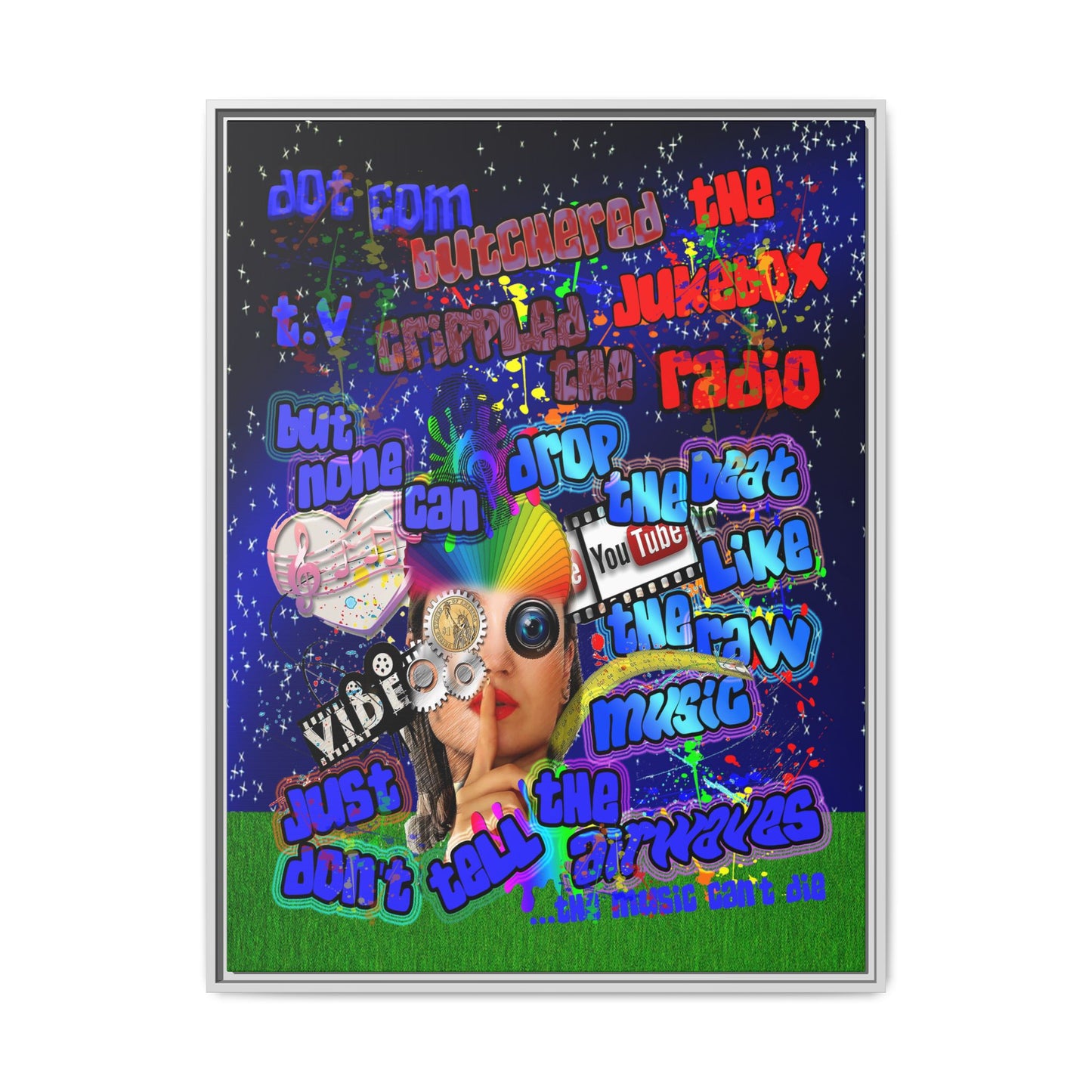 drop the beat - framed canvas art ('snoops' background)
