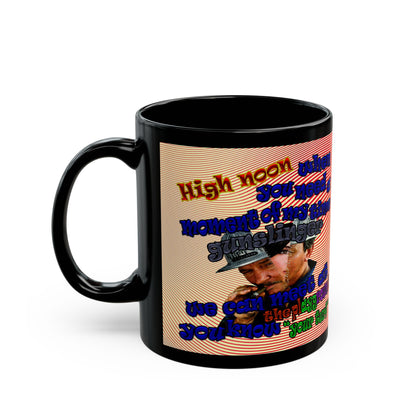 high noon - Black Mug (yellow-orange wave)