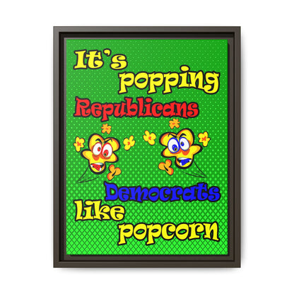 popping like popcorn - framed canvas art (logo green)