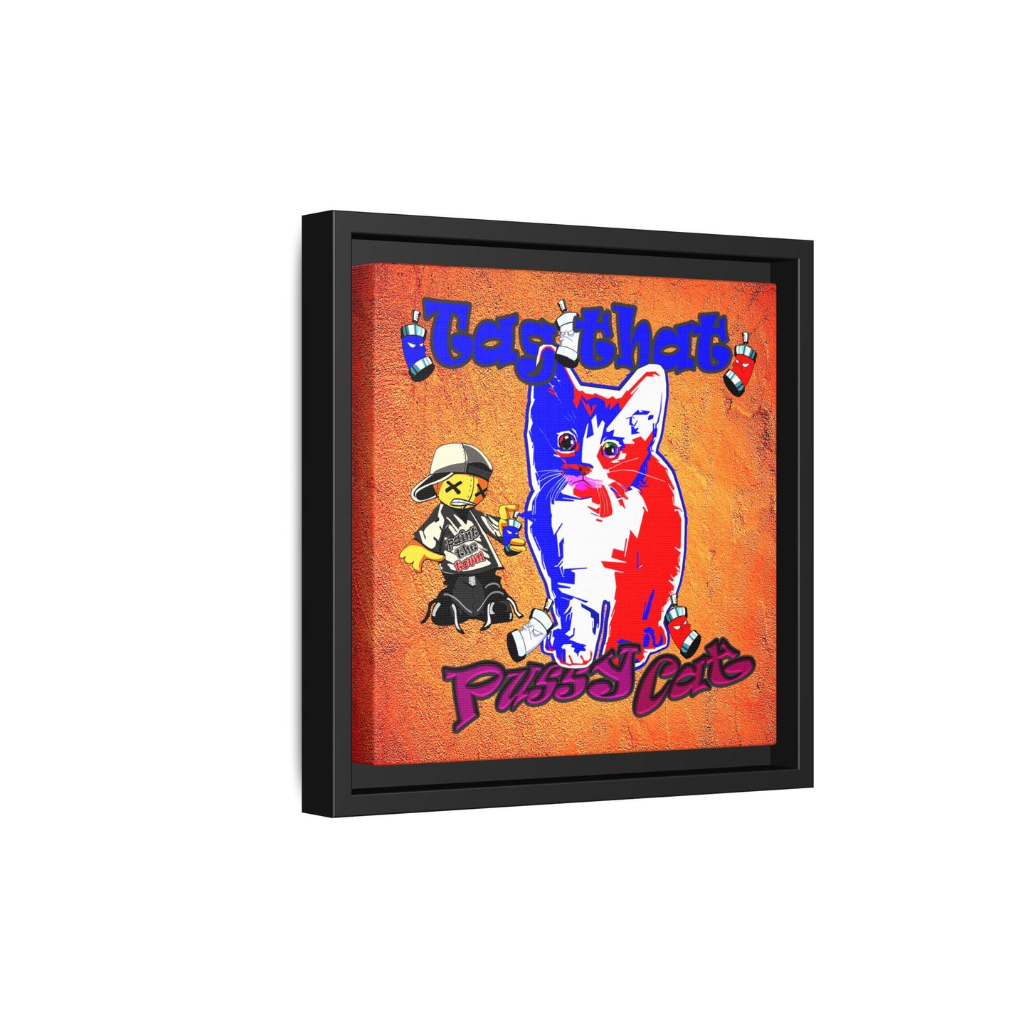 tag that - framed canvas art (burnt orange)