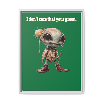 I don't care that your green - framed canvas art (dark green)