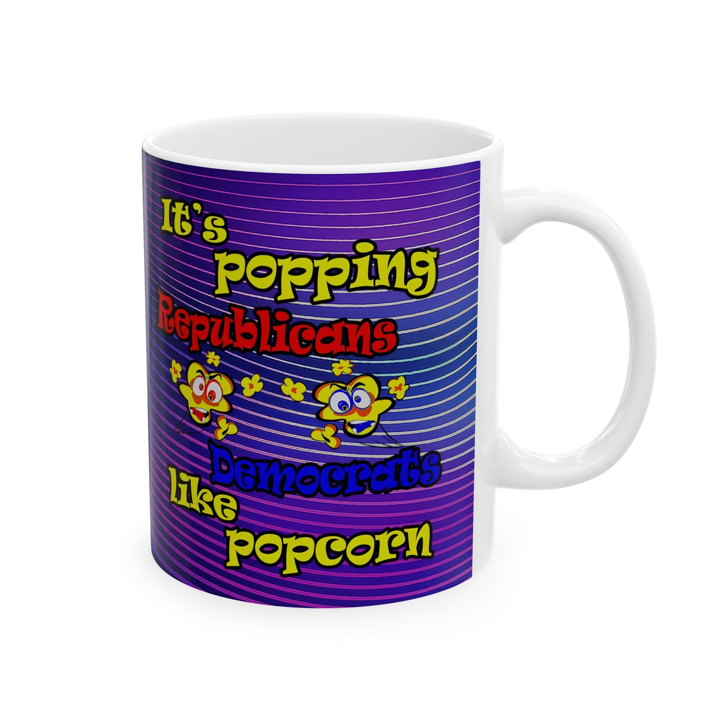 popping like popcorn - White Mug (purple wave)