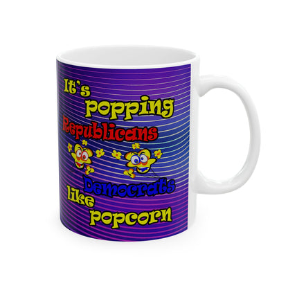 popping like popcorn - White Mug (purple wave)