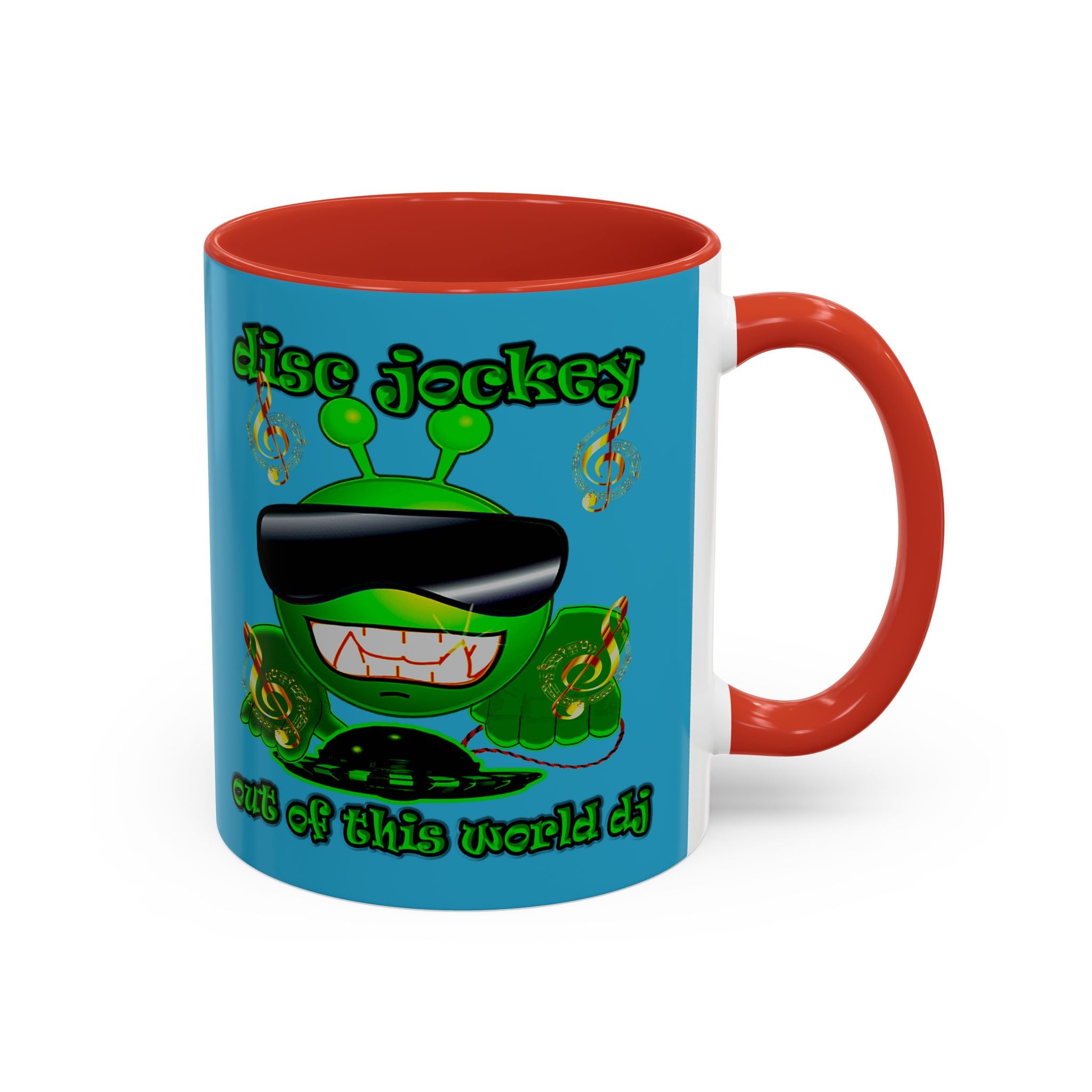 disc jockey - Accent Mug (turquoise)