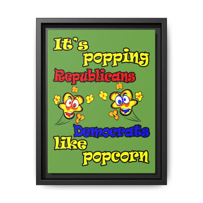popping like popcorn - framed canvas art (green)