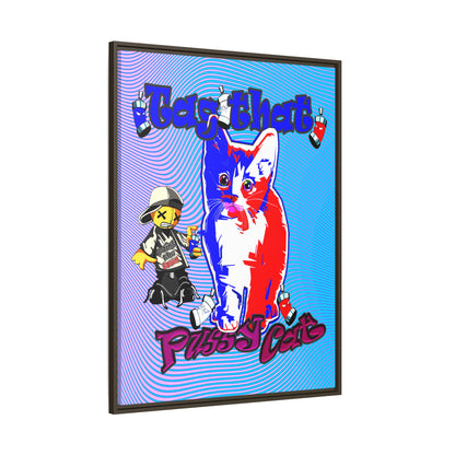 tag that - framed canvas art (light blue-purple wave)