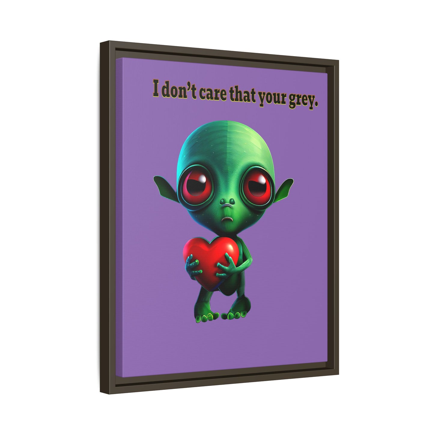 I don't care that your grey - framed canvas art (light purple)