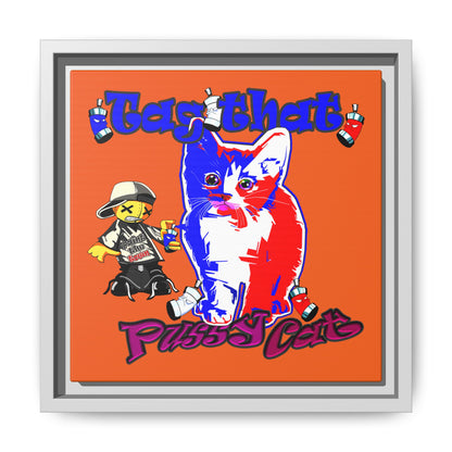 tag that - framed canvas art (orange)