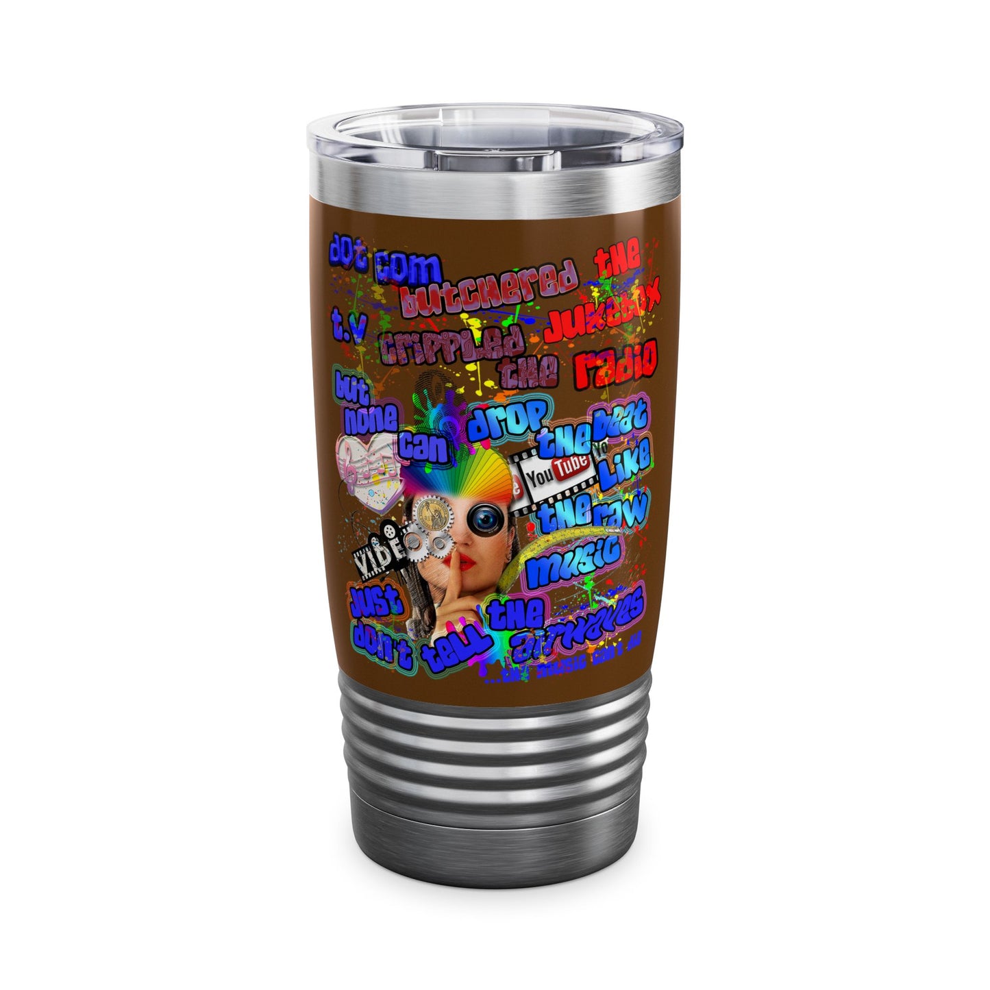 drop the beat - Ringneck Tumbler, 20oz (brown)