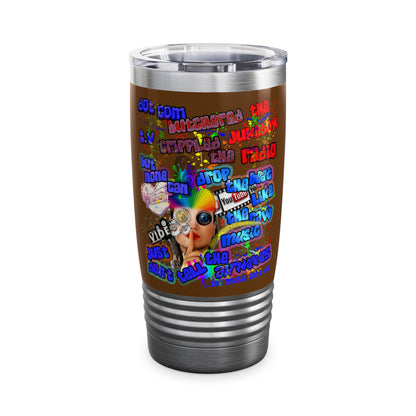 drop the beat - Ringneck Tumbler, 20oz (brown)