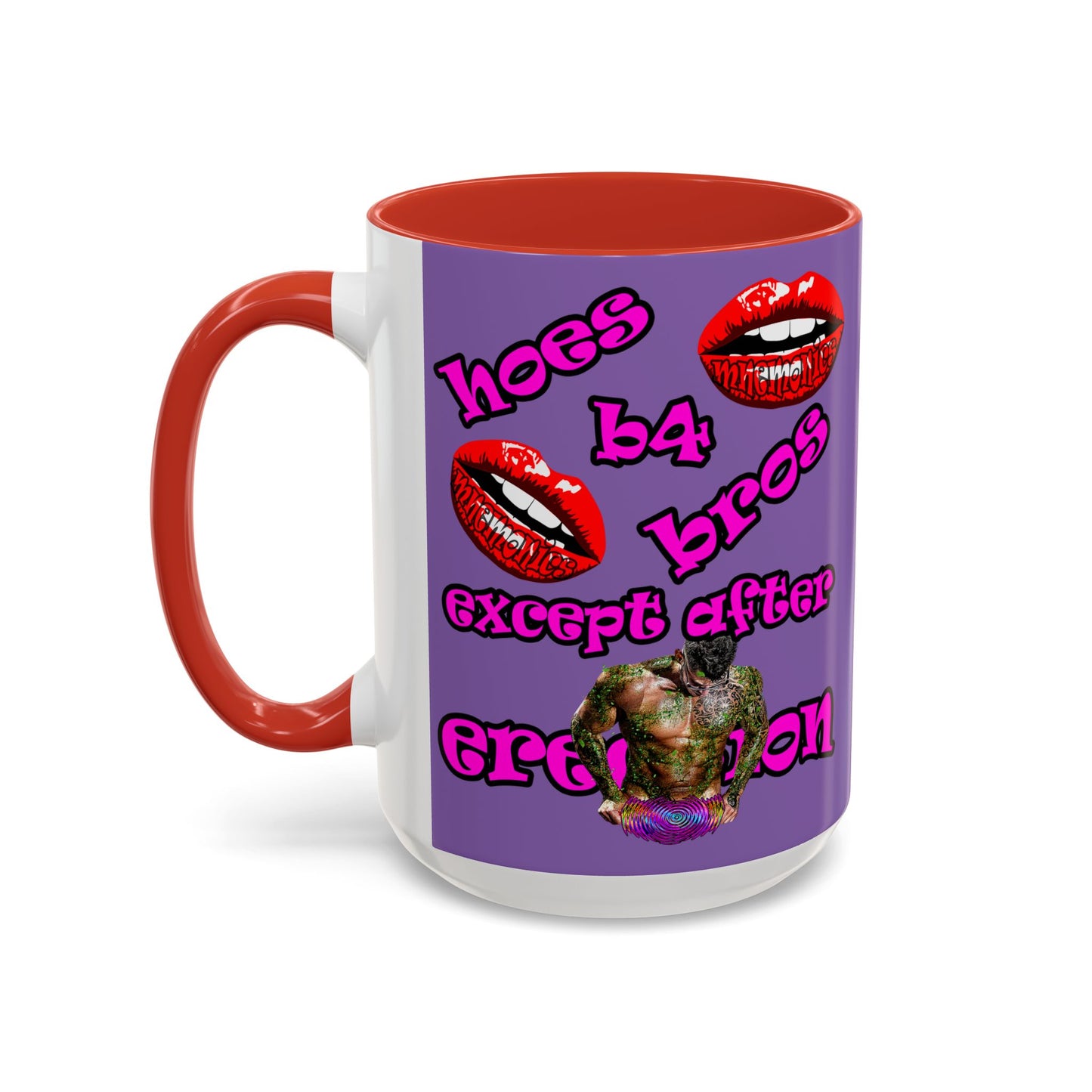 hoes b4 bros - Accent Mug (light purple)