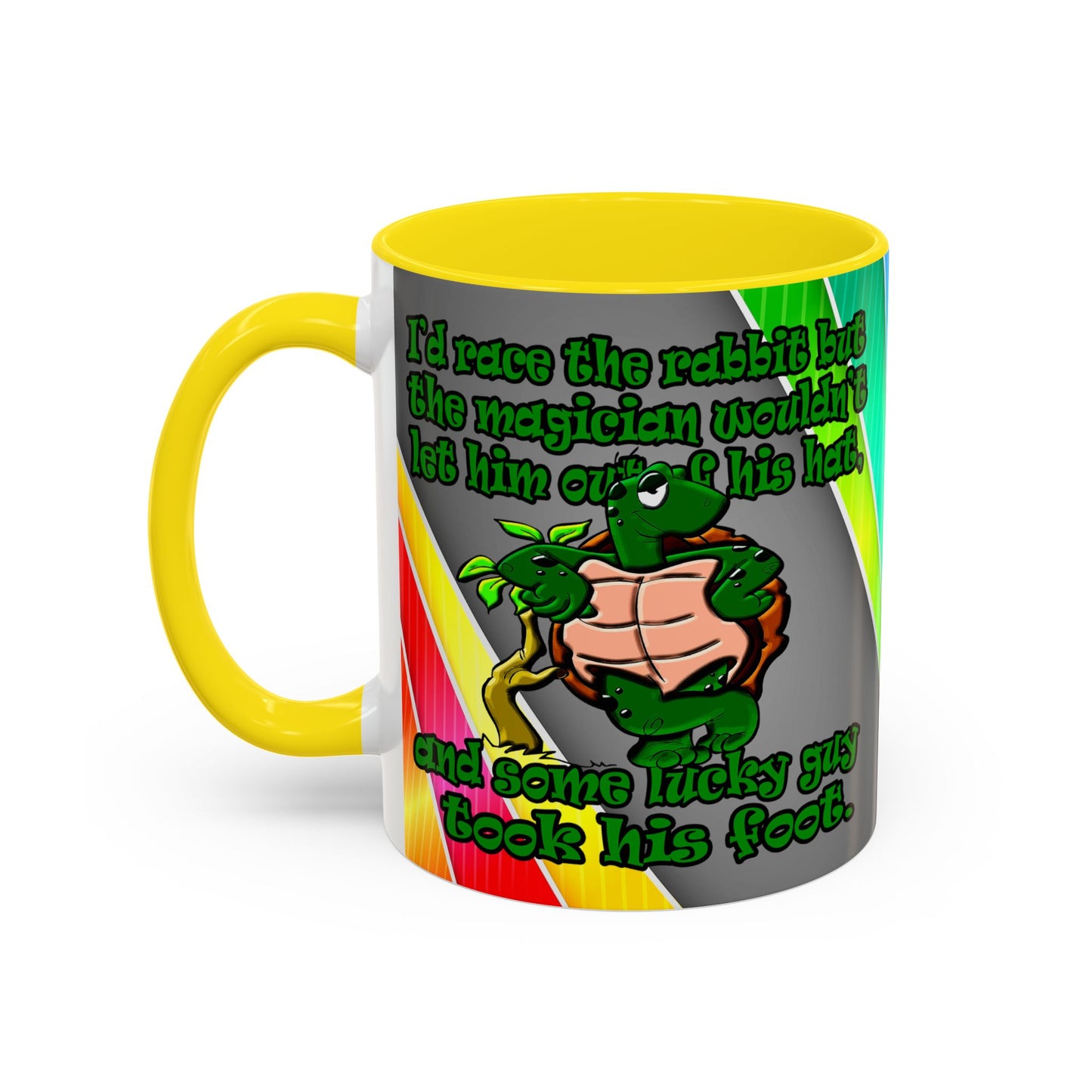turtle race - Accent Mug (rainbow split)