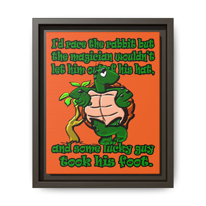 turtle race - framed canvas art (orange)