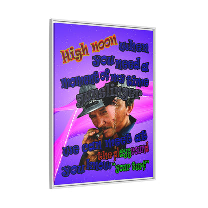 high noon - framed canvas art (purple-pink wave)