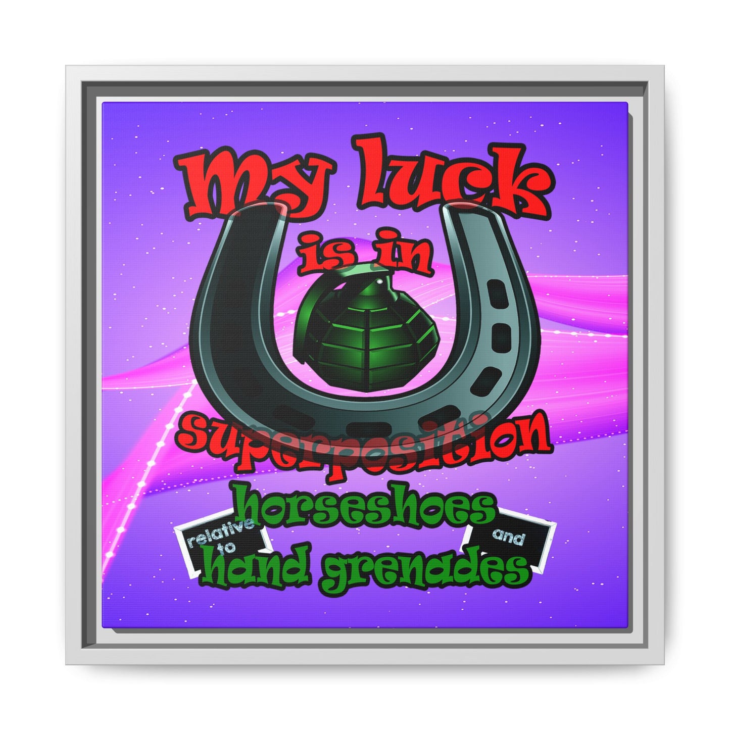 my luck - framed canvas art (purple-pink wave)