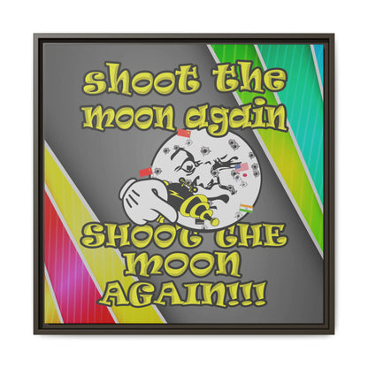 shoot the moon again - framed canvas art (rainbow split)