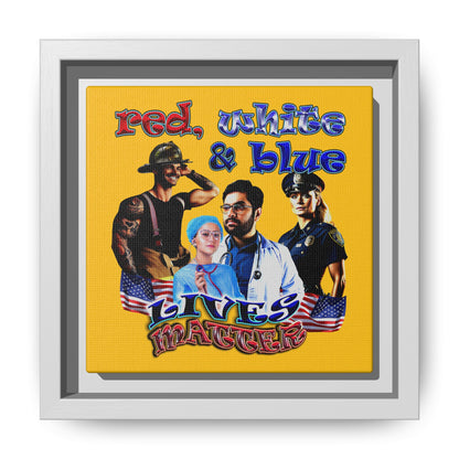 rw&b lives matter - framed canvas art (yellow)