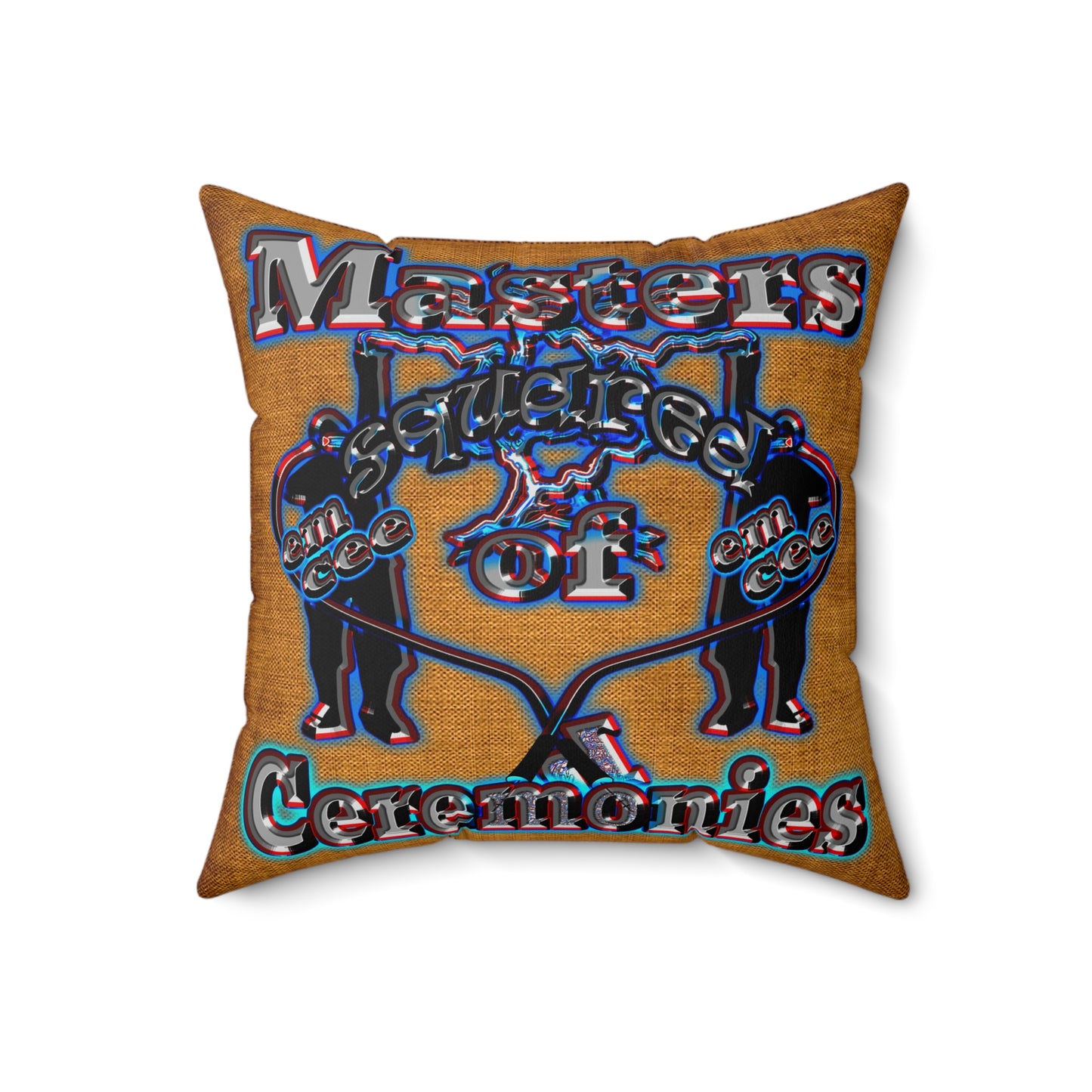 em cee squared - Spun Polyester Square Pillow - (dichromatic brown papyrus)