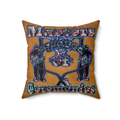em cee squared - Spun Polyester Square Pillow - (dichromatic brown papyrus)