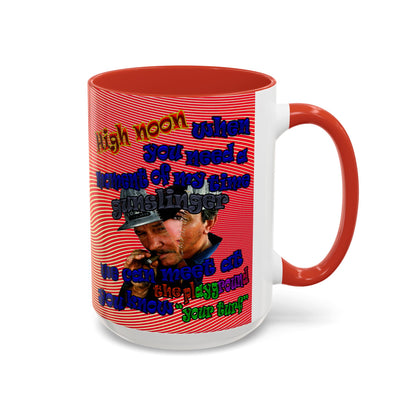 high noon - Accent Mug (yellow-orange wave)