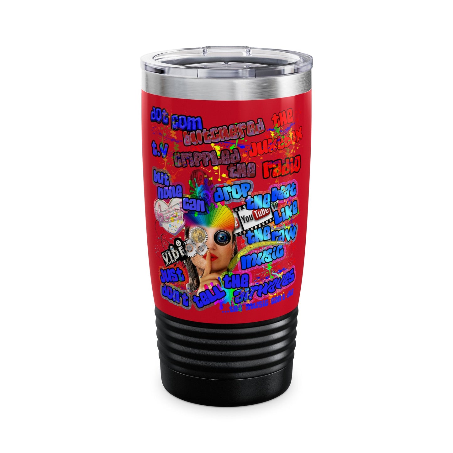 drop the beat - Ringneck Tumbler, 20oz (dark red)