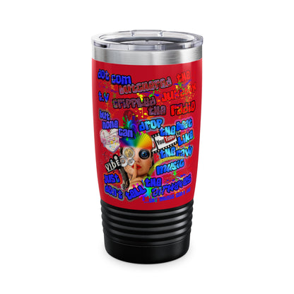 drop the beat - Ringneck Tumbler, 20oz (dark red)