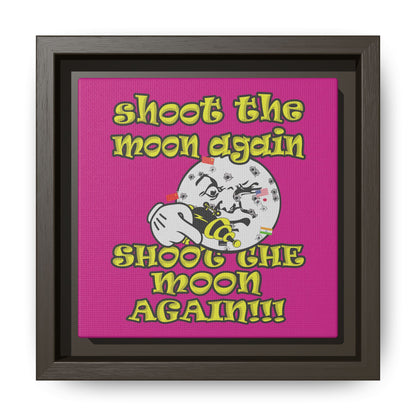 shoot the moon again - framed canvas art (pink)