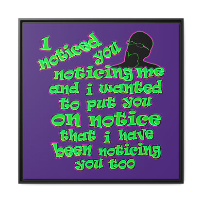 noticed you noticing - framed canvas art (purple)