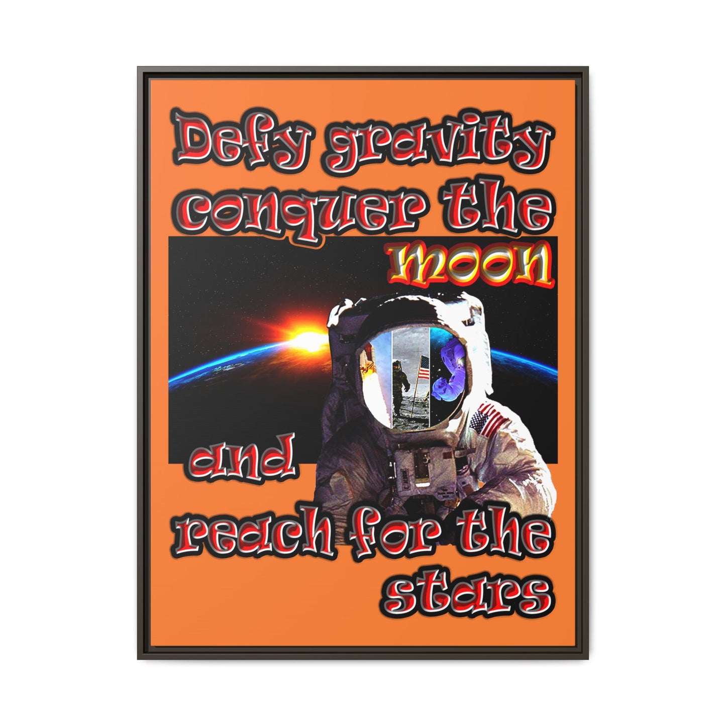 defy conquer reach - framed canvas art (crusta)
