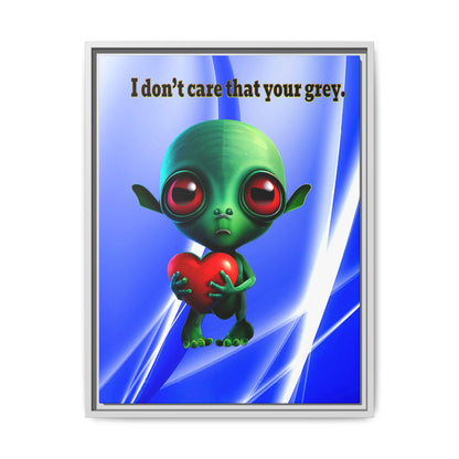 I don't care that your grey - framed canvas art (blue-white wave)