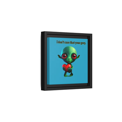 I don't care that your grey - framed canvas art (turquoise)