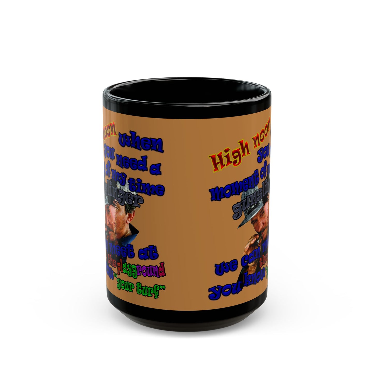high noon - Black Mug (light brown)