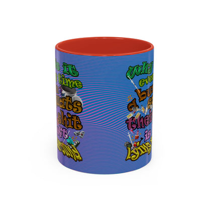 the bum's shit - Accent Mug (light blue-purple wave)