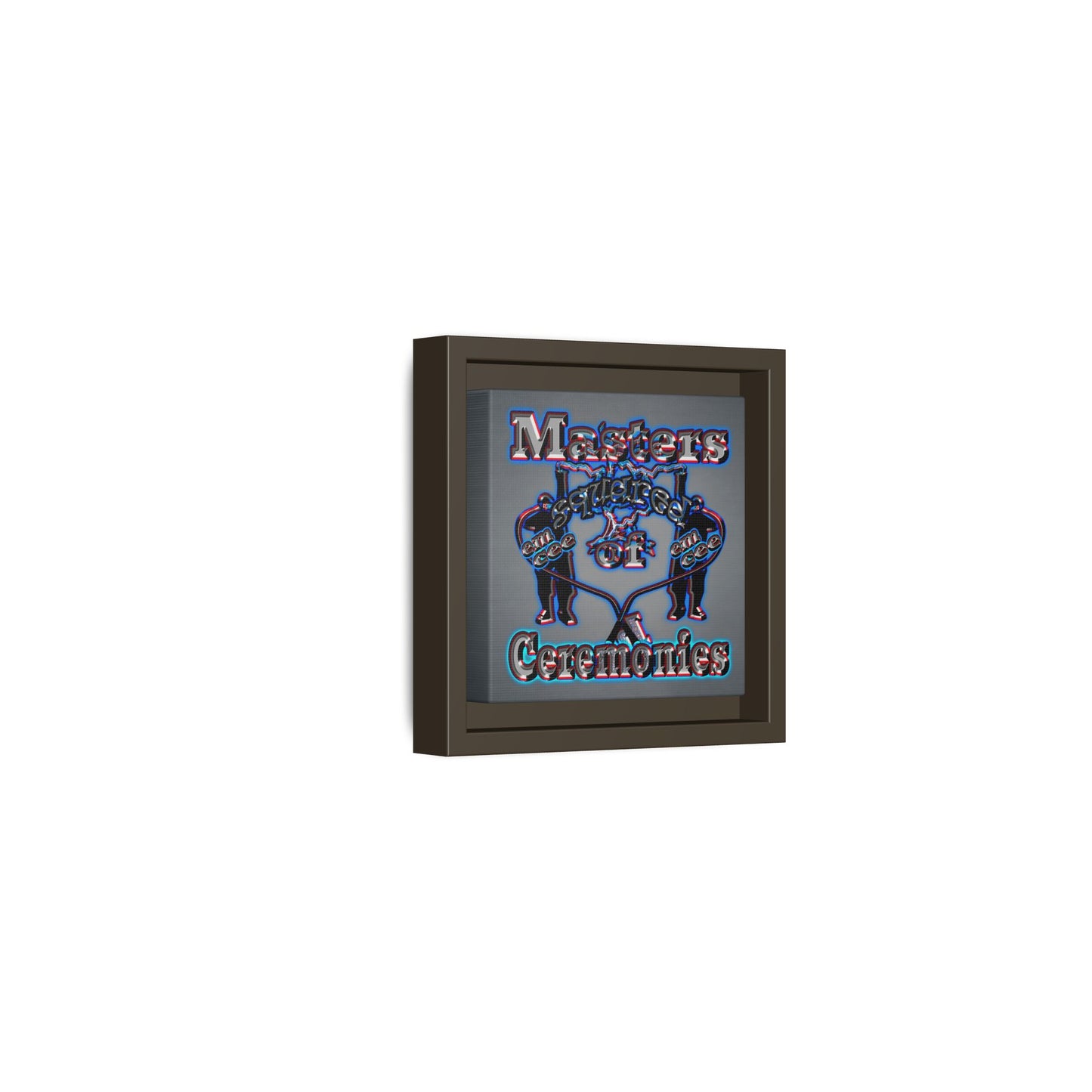 em cee squared - framed canvas art (grey-light grey)