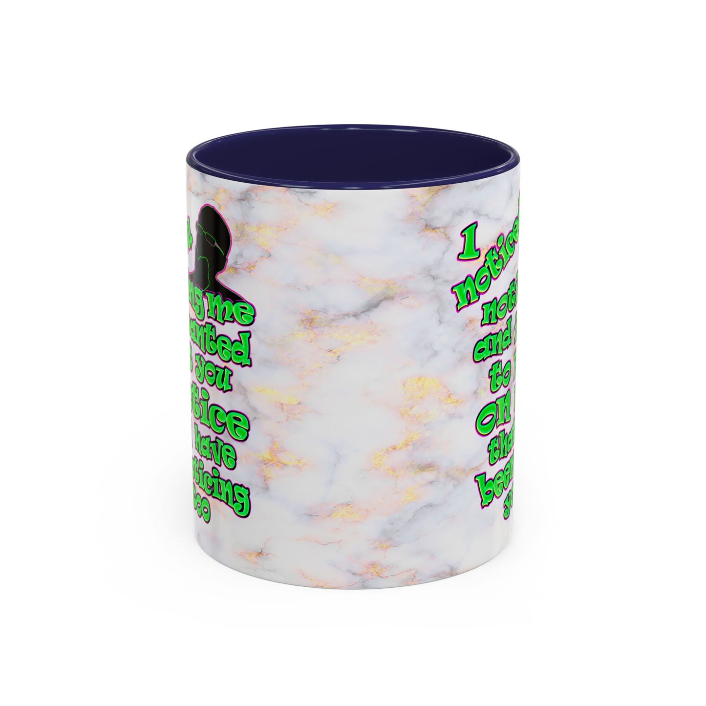 noticed you noticing - Accent Mug (white marble)