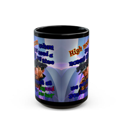 high noon - Black Mug (grey-pink wave)