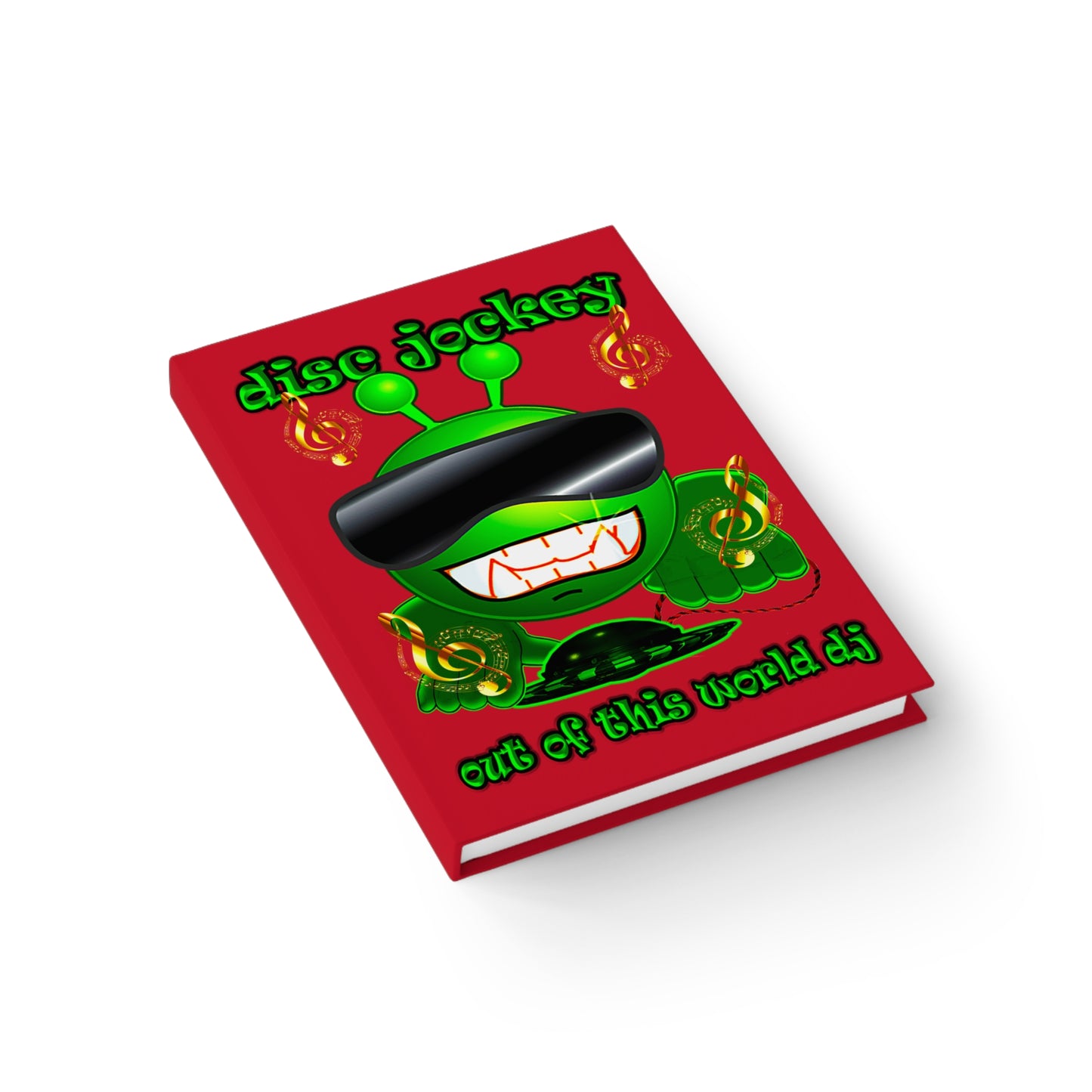 disc jockey - journal-blank (dark red)