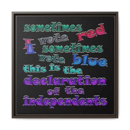 declaration of the independents - framed canvas art (black)