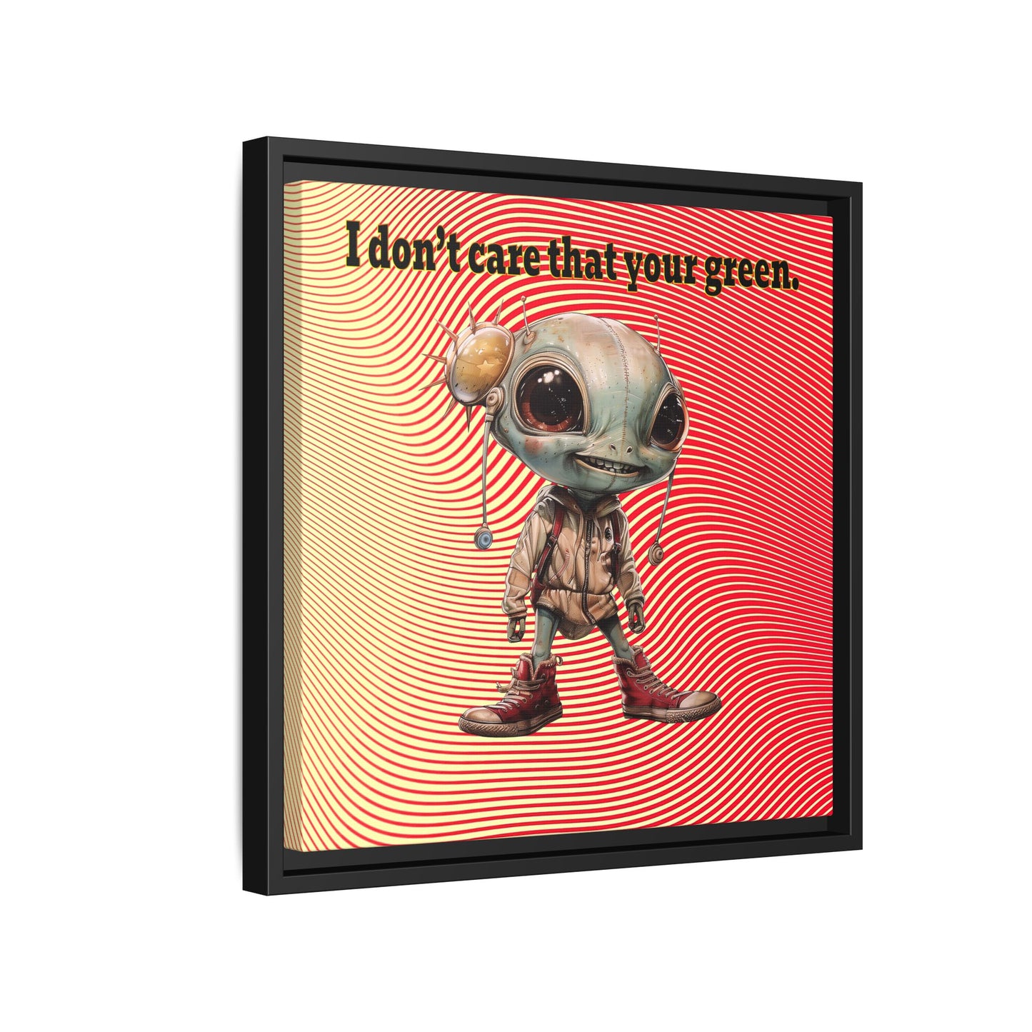 I don't care that your green - framed canvas art (yellow-orange wave)