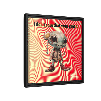 I don't care that your green - framed canvas art (yellow-orange wave)